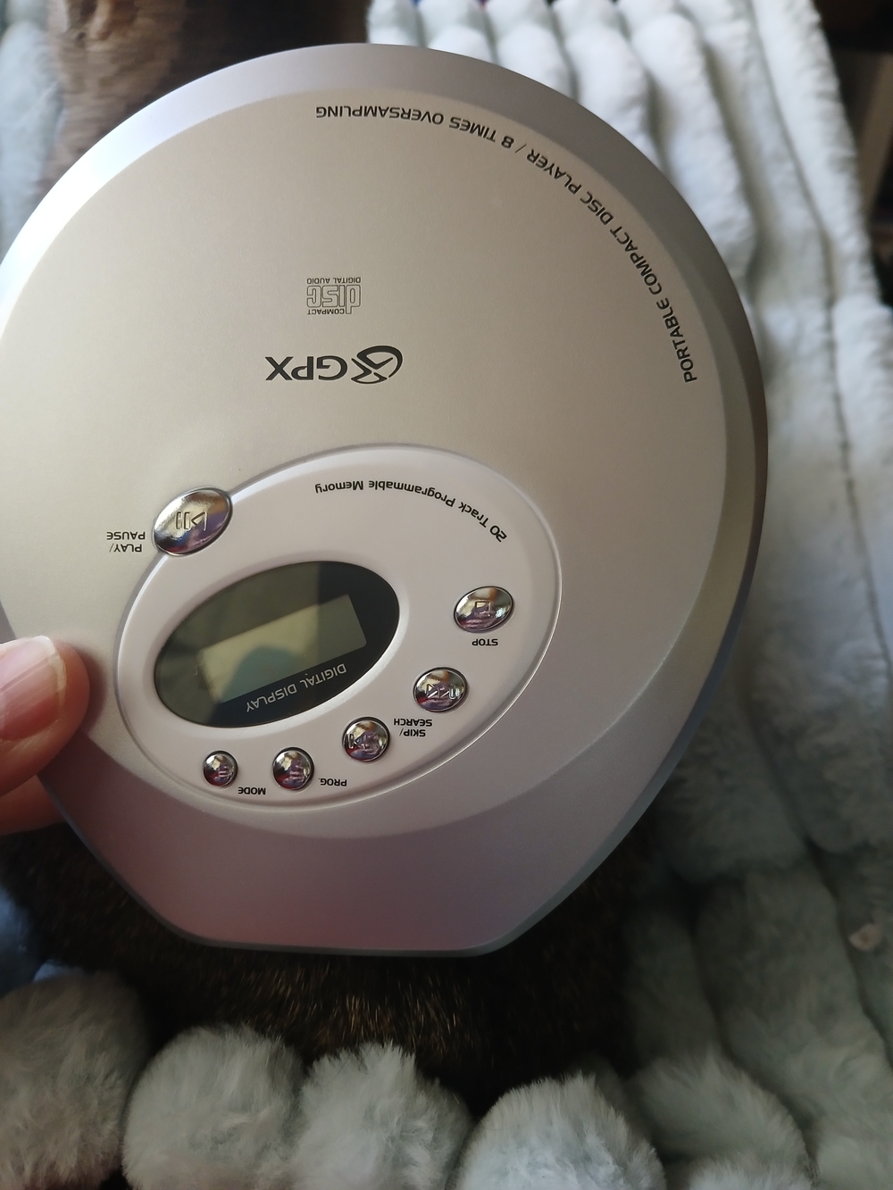 GPX Silver Portable CD Player with Digital Display
